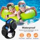 Waterproof Bracelet Compatible with AirTag for Kids (2 Pack), Protective Case GPS Tracker Holder for Child with Full Coverage Hidden Design, Soft Silicone Anti-Lost Wristband Cover for Toddler BBBG (Black Blue+Black Dark Grey)