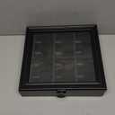 Championship Ring Display Case, 12 Ring Posts Baseball Ring Holder, Wall Mount Wooden Shadow Box for Multiple Championship Rings