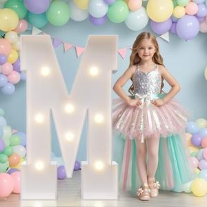 JoyMuse Marquee Letters 3 Feet Tall, Light Up Letters 3FT with Lights, Large Letters for Party, Letter M Light Up Letters for Graduation Proposal Wedding Birthday Homecoming Decorations