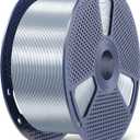 SUNLU 5KG PLA+ Silk 3D Printer Filament, 5KG(6.6lbs) Large Spool Silk Filament 1.75mm, Dimensional Accuracy +/-0.02mm, 1 Spool, Silver
