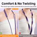Phone Lanyard Crossbody & Neck, Adjustable Wide Strap with Anti-Loss Lock for iPhone Samsung - Universal Hands Free (Purple)