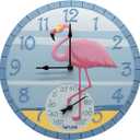 Taylor Flamingo Poly Resin Indoor and Outdoor Clock and Thermometer, Wireless Thermometer with Easy to Read Large Numbers for Patio, Pool, and Indoor Areas, 14-inch, Multi-Color