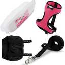 Adjustable Chicken Harness & Diaper with 5.4ft Leash | Escape-Proof Breathable Mesh | Outdoor Walking Training for Hens Ducks & Chicks | Stop Droppings & Feather Mess (Small, Pink)