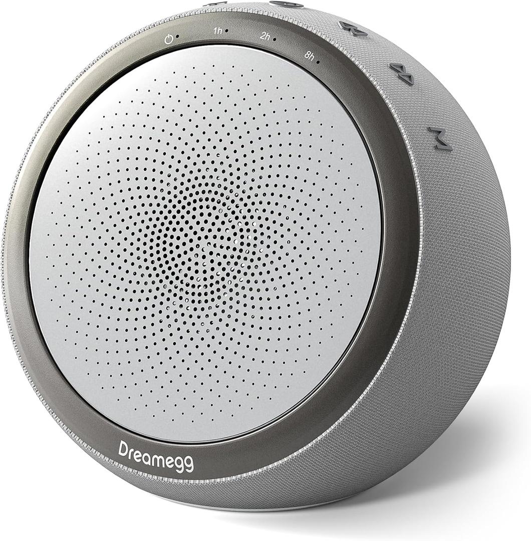 Dreamegg White Noise Machine for Adults - 10W Powerful Sound Machine with 29 Soothing Sounds, Noise Masking for Snoring, Traffic & Office Privacy, Ideal for Home, Travel & Deep Sleep (Standard size, Grey)