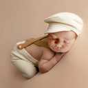 Holibeat Newborn Boy Photography Props Baby Boy Photo Shoot Outfits Infant Gentleman Romper Suits