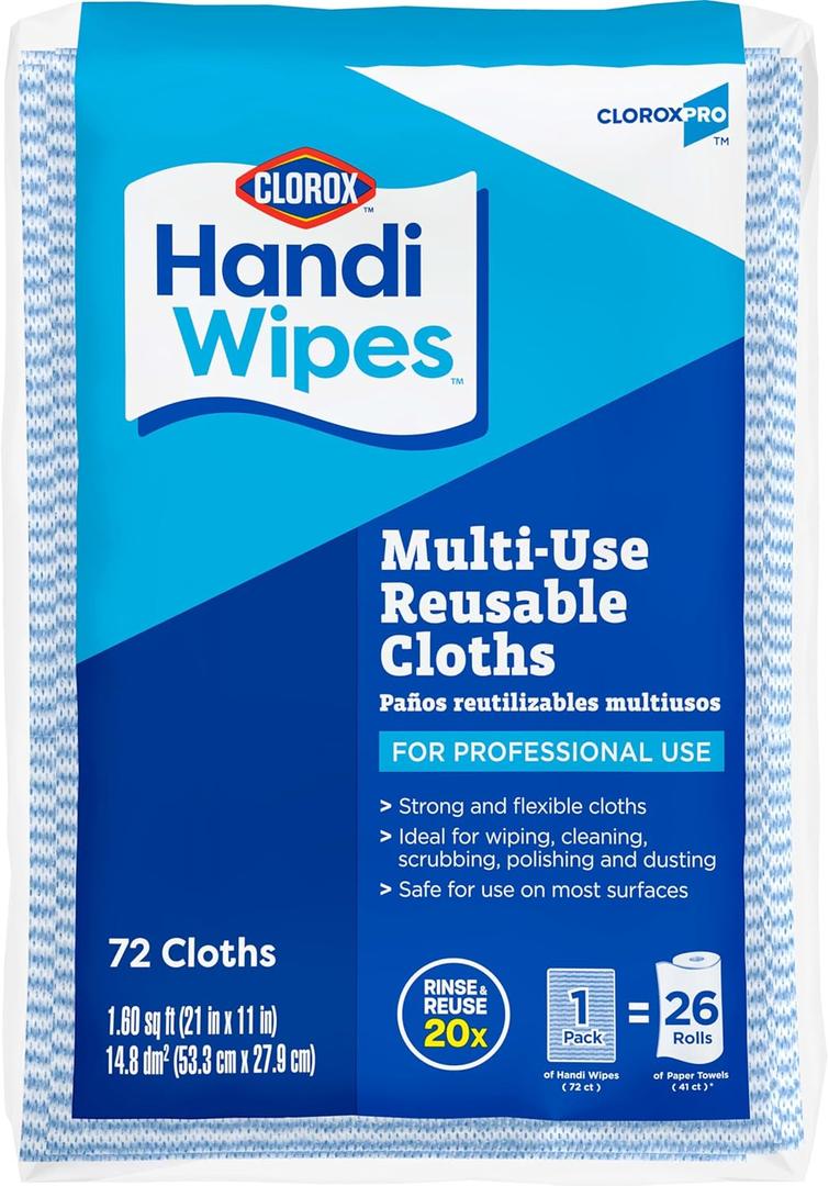 CloroxPro Clorox Handi Wipes Multi Use Reusable Cloths, 72 Count