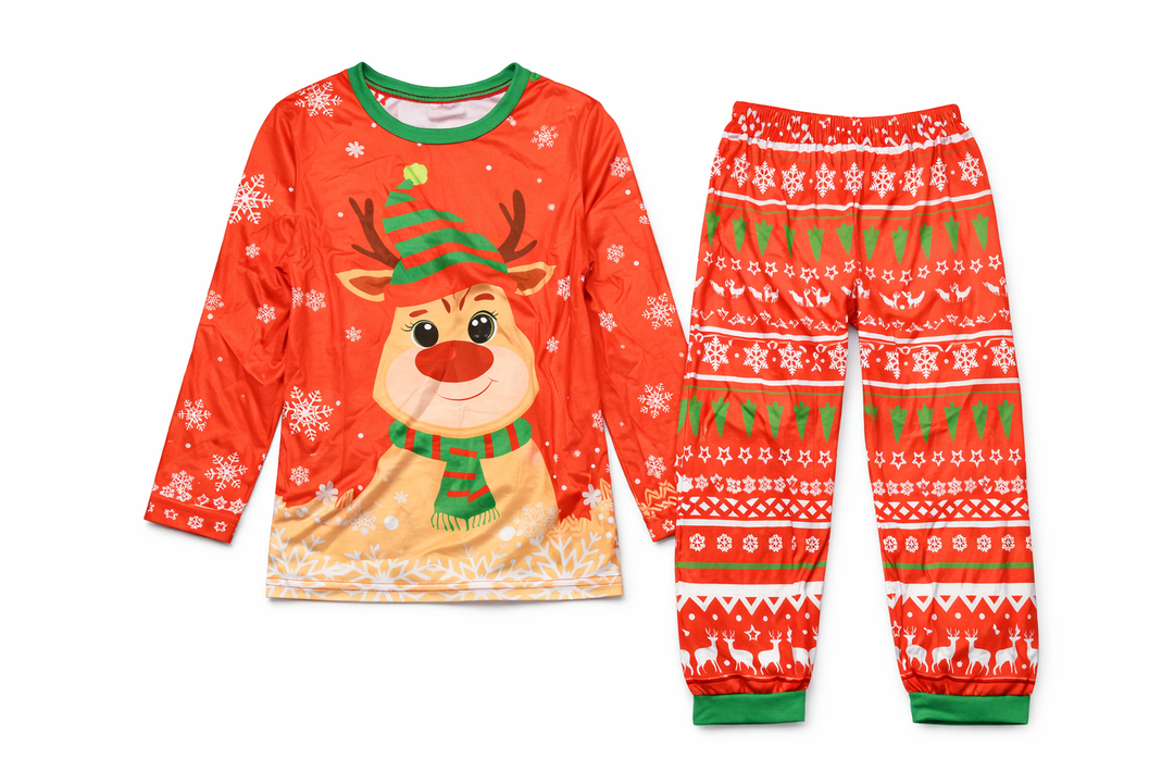 Christmas Pajamas Set, Red Loungewear Sleepwear Pant Set Size L 