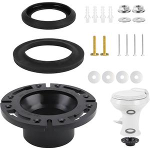 RV Toilet Seal and RV Toilet Flange Kit for Dometic Toilets Compatible with RV 300/310/320 Toilets,Replaces 385345892 RV Floor Flange and 385311658 Flush Seal and 385311652 Base Seal