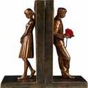 Elegant Artistic Book Ends for Heavy Books |Book Ends for Shelves |Bookend Creative Book Stands with Sculptural Details | Ideal for Living Room, Bedroom, Office & Hotel Decor | Set of 2 (Golden)