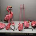 Pink Flamingo Yard Decorations, Tall Birds Garden Statues and Sculptures, Metal Lawn Art Ornaments for Outdoor Patio Backyard, Set of 2