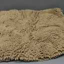 MAYSHINE Plush Shaggy Chenille Bath Mat | Extra Soft, Super Absorbent, Non-Slip Bathroom Rug | Fluffy Microfiber, Area Rug Sets for Bathroom Floor, Kitchen, Living Room | 32"x20" | Beige (1'8" x 2'8" (Rectangular))