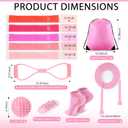 22 Pcs Home Pilates Kit for Women Pilates Equipment Essentials Set with Weighted Exercise Hoop, Figure 8 Resistance Band, Fascia Ball, Exercise Band & Accessories for Workout & Beginner, Pink