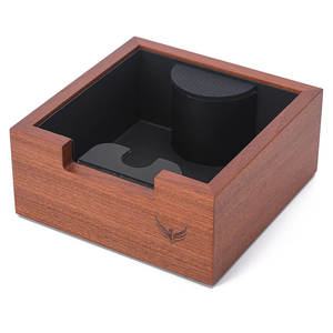 KNODOS Rosewood Espresso Knock Box Portafilter Tamping Stand with ShockAbsorbing Bar & NonSlip Design | Premium Dump Bin for Home Barista Stations