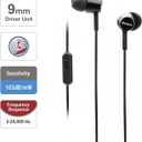 Sony MDREX155AP in-Ear Earbud Headphones/Headset with mic for Phone Call, Black (MDR-EX155AP/B)
