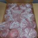 40 Pack Plastic Ribbed Wine Glasses, 14Oz Origami Disposable Wine Glasses Unbreakable Clear Plastic Cocktail Glasses Recyclable Shatterproof Reusable Wine Cups (14oz-pink-40pack)