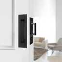 Recessed Finger Flush Pulls with Edge Pull - Suitable for Pocket Door,Closet Door,Sliding Doors, Barn Door Handle Hardware(Black, 4.72Inch)