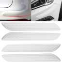 Anti-Collision Patch Car Bumper Protector Trim - Universal Anti-Scratch Strip for Rear Bumper and Door Edge Guards (White, 4-Pack)