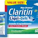 Claritin Allergy Medicine for Adults, 24-Hour Non-Drowsy Loratadine 10mg, Antihistamine, 60 Liquid Gels + 1ct On-The-Go Relief, BBD: 11/2028