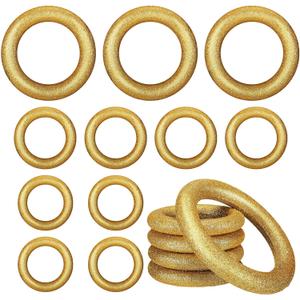 12 Pack Gold Ring Birthday Party Decoration 4" 6" 8" Glitter Gold Rings Table Centerpiece Cartoon Characters Themed Birthday Baby Shower Party Supplies Wedding DIY Craft Decor