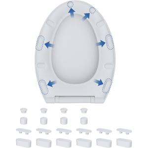 Hibbent 10 pieces Toilet Seat Bumpers for Bidet Attachment, Strong Adhesive with 2 Thickness TPE Pads(2 Heights), Universal Buffer Toilet Lid Rubber Bumpers, White