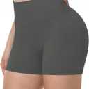 Runhit No Front Seam Biker Shorts for Women - 3''/5''/8'' High Waisted Workout Gym Yoga Spandex Shorts Tummy Control (Medium, Dark Gray)