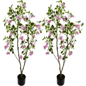 Artificial Tree Faux Bougainvillea Tree 4ft Tall Fake Bougainvillea Plant in Pot Fake Silk Tree Faux Plants Indoor(2pack)