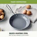 GreenPan Swift Healthy Ceramic Nonstick, 8" Frying Pan Skillet, Stainless Steel Handle, PFAS-Free, Dishwasher Safe, Oven Safe, Black