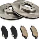KAC - 261.5mm Front Brake Kit for Front for:2009-2013 Fit, 2003-2007 Civic, (10.32" Rotor) Disc Brake Rotors Ceramic Brakes Pads,6pcs,3295 D948