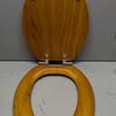 Angel Shield Wood Veneer Natural Toilet Seat with Quiet Close, Easy Clean, Quick-Release Hinges (Elongated, Oak)