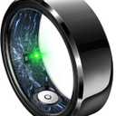 Smart Ring for Women Men, Fashion Minimalist Fitness Ring & Sleep Tracker Ring with Heart Rate, Blood Pressure,5ATM Waterproof Health Ring, Valentine's Day Gifts for Women, No Subscription (9, Black)