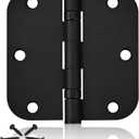 304 Stainless Steel 3.5 Inch Matte Black Door Hinges Interior Hinges 5/8" Radius Corners 3.5'' Ball Bearing Door Hinges- 3 Pack