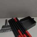 Heeyoo Dog Pooper Scooper, Dog Poop Tray and Rake Set, Pet Waste Removal Scoop with Long Adjustable Sectional Stainless Handles (Black/Red)