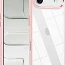 for iPhone 17 Air case,Crystal Clear Hard PC Back +Soft TPU Frame Shockproof Military-Drop Protection,Classic Hybrid Case for iPhone 17 Air-6.5" (Light Pink)