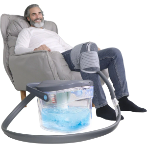 Cold Therapy System, Programable Timer, Wireless Remote, Double Walled Bucket, Post-Surgery Pain Reliever, Ice Therapy Machine for Knee After Surgery