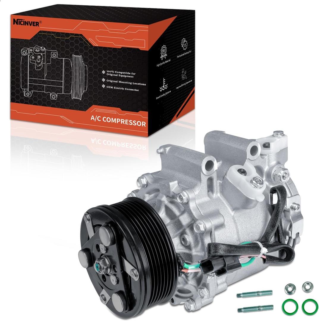 AC Compressor Air Conditioning A/C Compressor Replacement Fits for Honda Civic 2006 2007 2008 2009 2010 2011 1.8L CO 4918AC