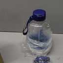 AQUAFIT 1 Gallon Water Bottle with Time Marker - Straw & Chug Lid - BPA Free Gym Water Bottle with Straw - Big Gallon Jug (Blue Skies, 128 oz - 2 Lids)
