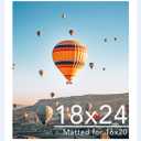 JCJMY 18x24 Picture Frame with 16x20 Mat, Display Photo 16x20 with Mat or 18 x 24 Without Mat, Wall Hanging Large 18 by 24 Poster Frame with Plexiglass, White
