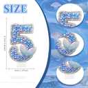 Purple 0 Birthday Number Candles,Glitter Blue Purple Pearls Mermaid Tail Number Birthday Candles for Girls Women Mermaid Themed Party Decorations Party Favors Cake Topper