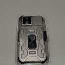 VEGO for iPhone 16 Pro Max Case with Camera Cover, 360°Rotatable Ring Kickstand & Belt Clip Holster Upgraded Military Grade Shockproof Case for iPhone 16 ProMax 5G 6.9 Inch - Titanium