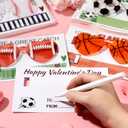 24 Pack Classroom Valentine Sports Gifts Football Valentine Glasses Balls Gifts with Cards Sports Themed Party Favor Study Room Exchange Gift Birthday Stuffers for Team