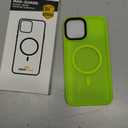 Vooii Magnetic for iPhone 12 Pro Max Case [Compatible with Magsafe] [Screen Protector+Camera Lens Protector] Aluminum Alloy Keys Translucent Matte Phone Case for iPhone 12 Pro Max - Fluorescent Green