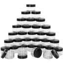 100 Count Small Sample Containers Makeup Jars 15 Gram Cosmetic Containers with Lids Black Traveling Jars Empty Bottles for Toiletries