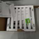 SHIISEWE White Bamboo Shoe Rack for Small Spaces 6 Tier Tall Vertical Narrow Rack