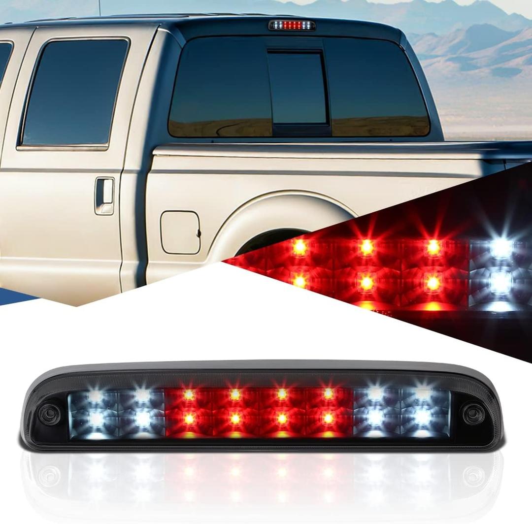 Auto Dynasty Dual Row LED Center High Mount Stop Lamp Third Brake Cargo Light for Ford F250 F350 Super Duty 99-16 | Ranger 93-11, Explorer Sport Trac 01-05 | Mazda B-Series 94-10, Black Housing, Smoke (Black / Smoked)