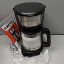 Gourmia 12 Cup One-Touch Coffee Maker  Pause and Serve with Automatic Keep Warm, Easy View Water Window, Compact Design, Stainless Steel Accents, Black