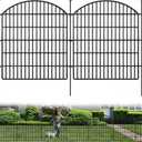 16 Panels Decorative Garden Metal Fence, 33in (H) x 38.67ft (L) No Dig Dog Fencing for Outdoor Yard, Rustproof Animal Ground Stakes Temporary Panel Border Barrier for Patio Flower Bed Camping
