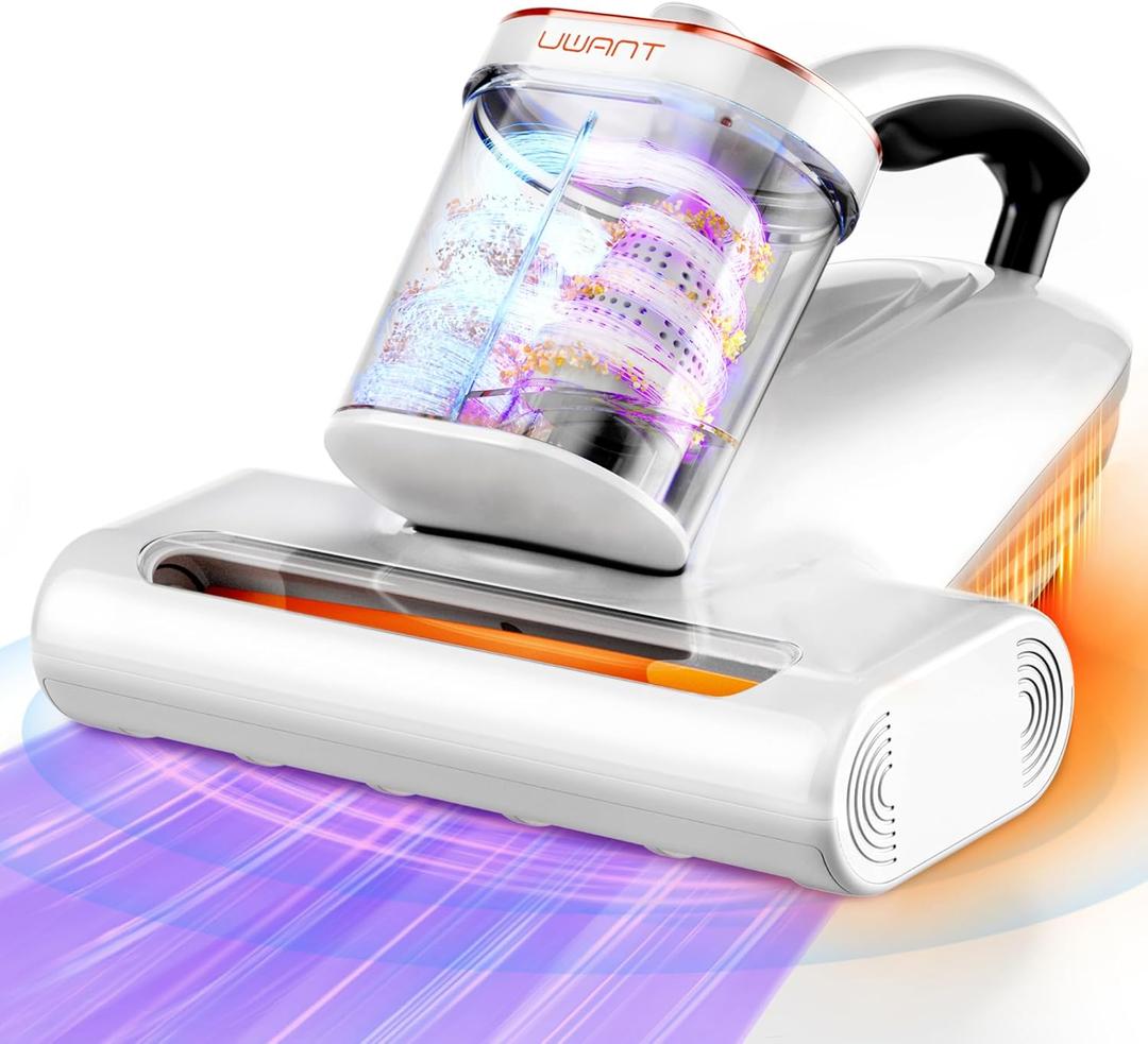 Uwant Mattress Vacuum Cleaner, 16Kpa 450W Bed Vacuum Cleaner with 253.7nm UV-C Light, 149F Heat, 36000 RPM/Min TappingHEPA Filter & Ultrasonic, Handheld Vacuums for Bed, Sofa, Couch, Crib