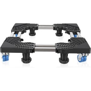 Mobile Mini Fridge Stand with 4 Locking Swivel Rollers, Universal Adjustable Appliance Mover Cart for Portable Washer AC Dehumidifier Furniture Dolly Base 17.7-26.7 in W 340LBS Black