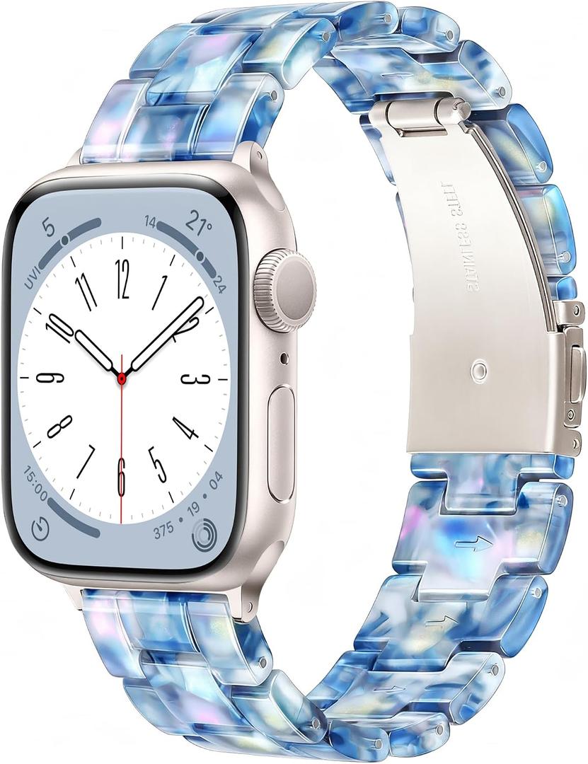 Calina Resin Bands Fits Apple Watch Bands for Women 42mm(Series 11/10) 41mm 40mm 38mm 46mm 45mm 44mm 42mm(S3/2/1) 49mm, Light Cute iWatch Bands for Apple Watch Series 11 10 9 8 7 6 5 4 3 SE Ultra