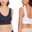 Women's Wireless Sleep Bras Unpadded Seamless Comfort Bras Throw-on Wirefree Bralettes 3 Pack (XXXL)